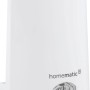 Kompakter, weißer Homematic IP Lichtsensor außen. Zylindrisches Design mit Logo für Smart Home Helligkeit.