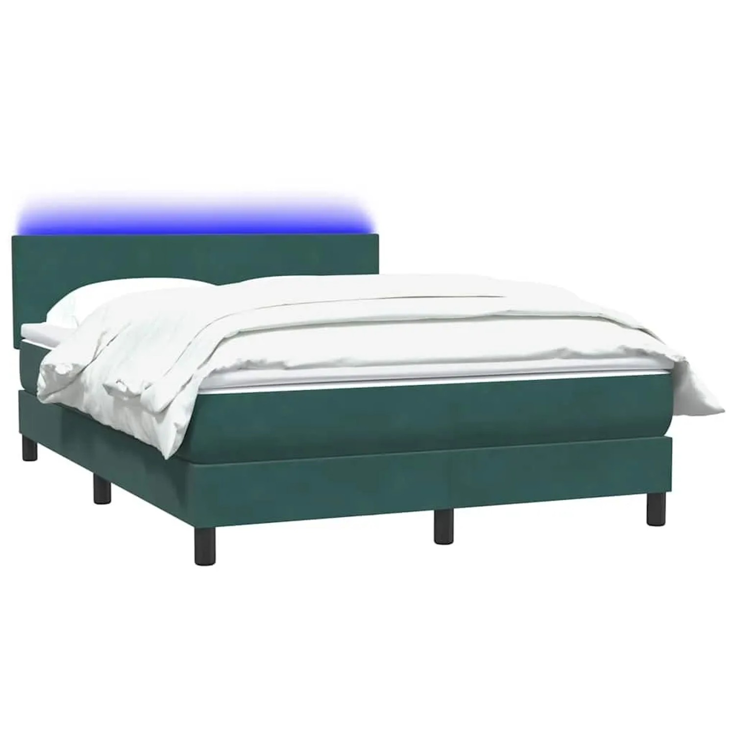 vidaXL Boxspringbett mit Matratze & LED Dunkelgrün 160x220 cm Samt 3316746 günstig online kaufen