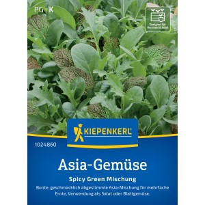 Kiepenkerl Asia-Gemüse Spicy Green Mischung, verschiedene Blattsalate im Detail.