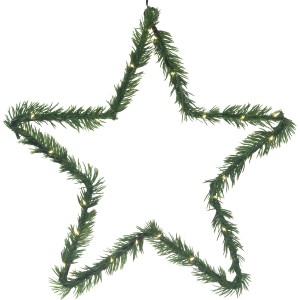 LED-Stern-Figur mit Timer, 30 warmweiße LEDs, 36x36cm, Weihnachtsdeko für Innen, batteriebetrieben.