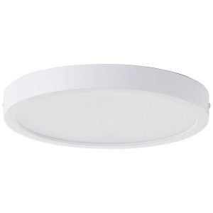 Weiße, runde LED-Deckenleuchte Varano, 27,5 cm Durchmesser, für Wohnräume und Badezimmer.