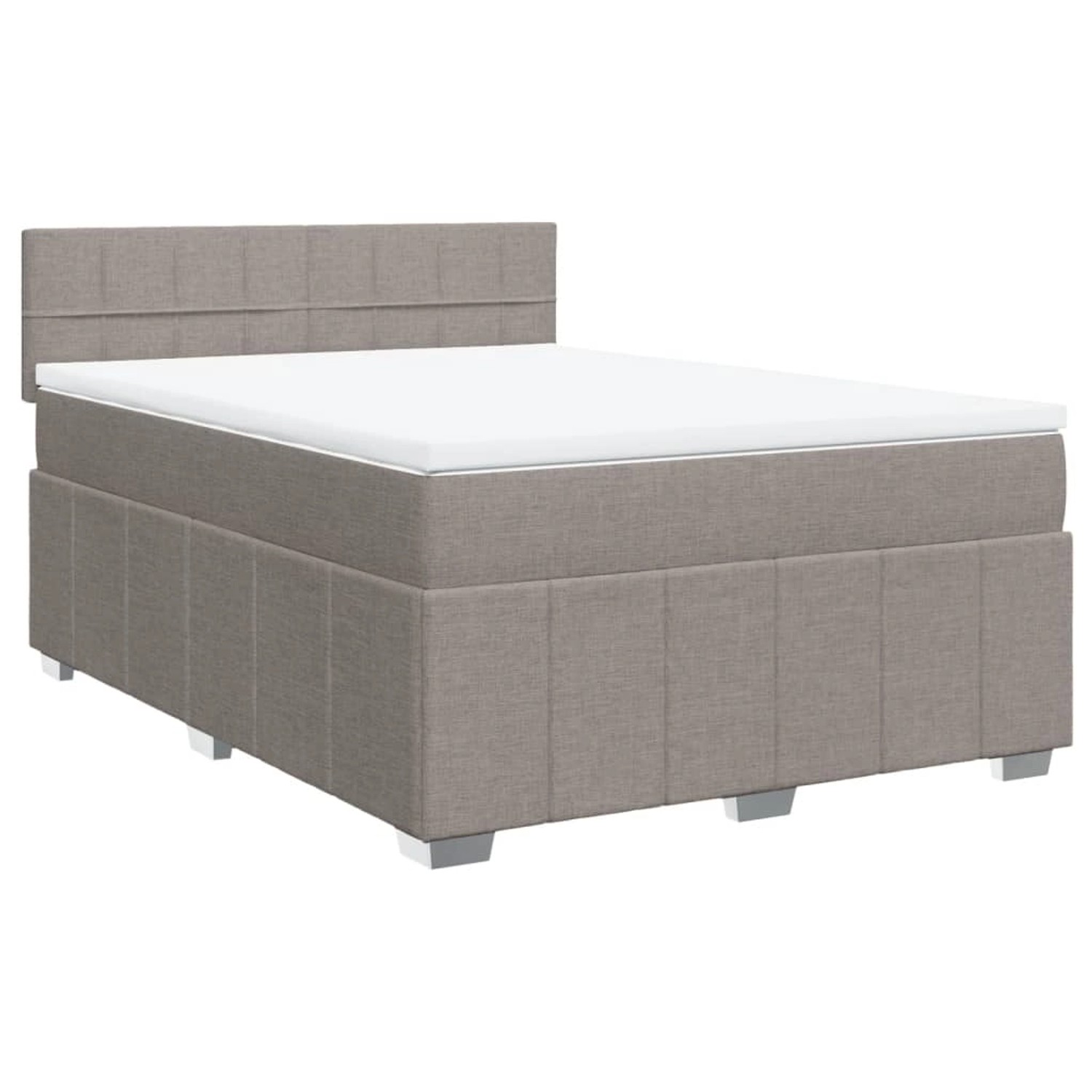 vidaXL Boxspringbett mit Matratze Taupe 140x200 cm Stoff 3287095 günstig online kaufen