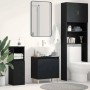vidaXL Waschbeckenschrank in Schwarz Eichen-Optik, 58x33x60 cm, mit Tür und Stauraum.