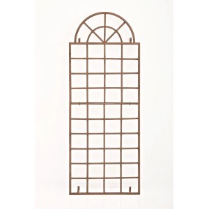 DELUKE Rankgitter GUNNAR, 70x180cm, Metall in Antik-Braun. Rechteckige Rankhilfe mit Rundbogen für Kletterpflanzen.
