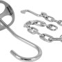 Dreibein-Ring aus Edelstahl mit Kette zum Aufhängen von Grillutensilien.