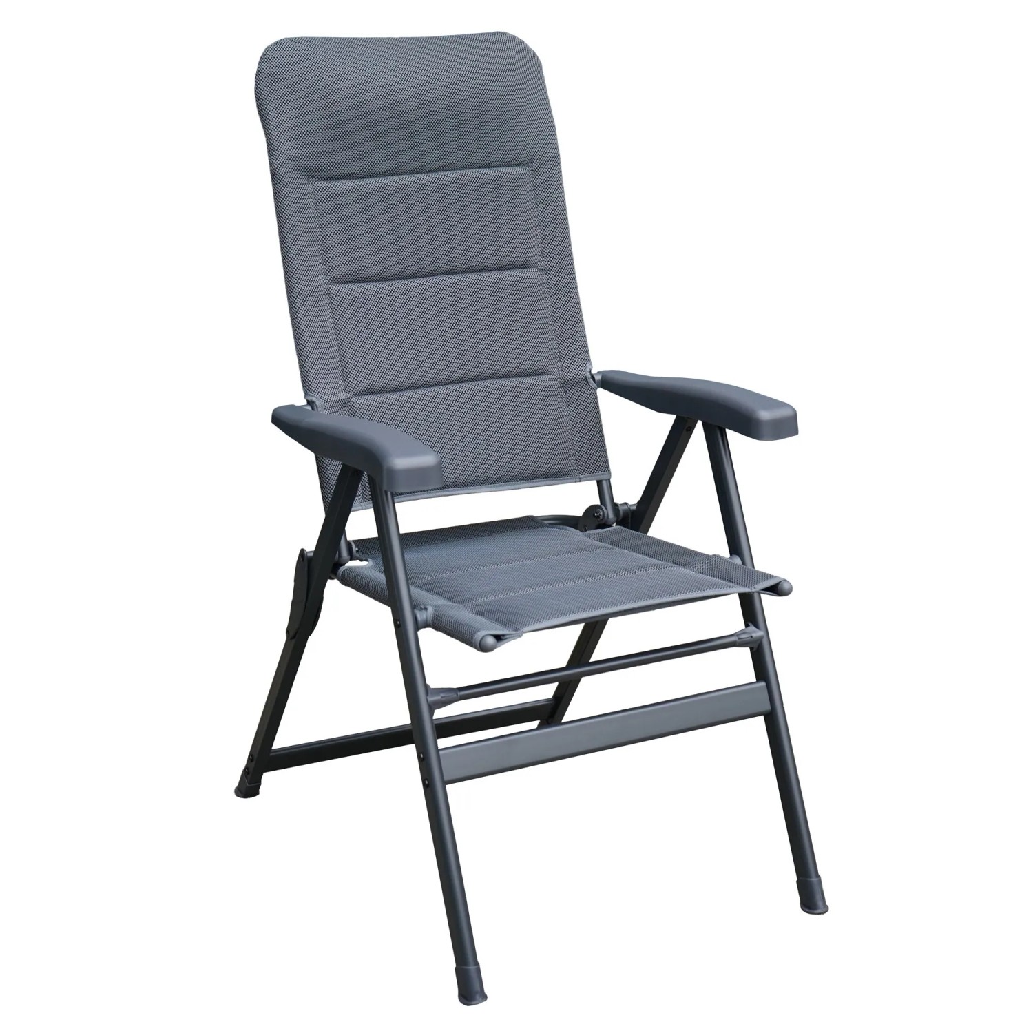 osoltus Alu Camping Klappsessel Hochlehner 3D Soft Touch Open Grey