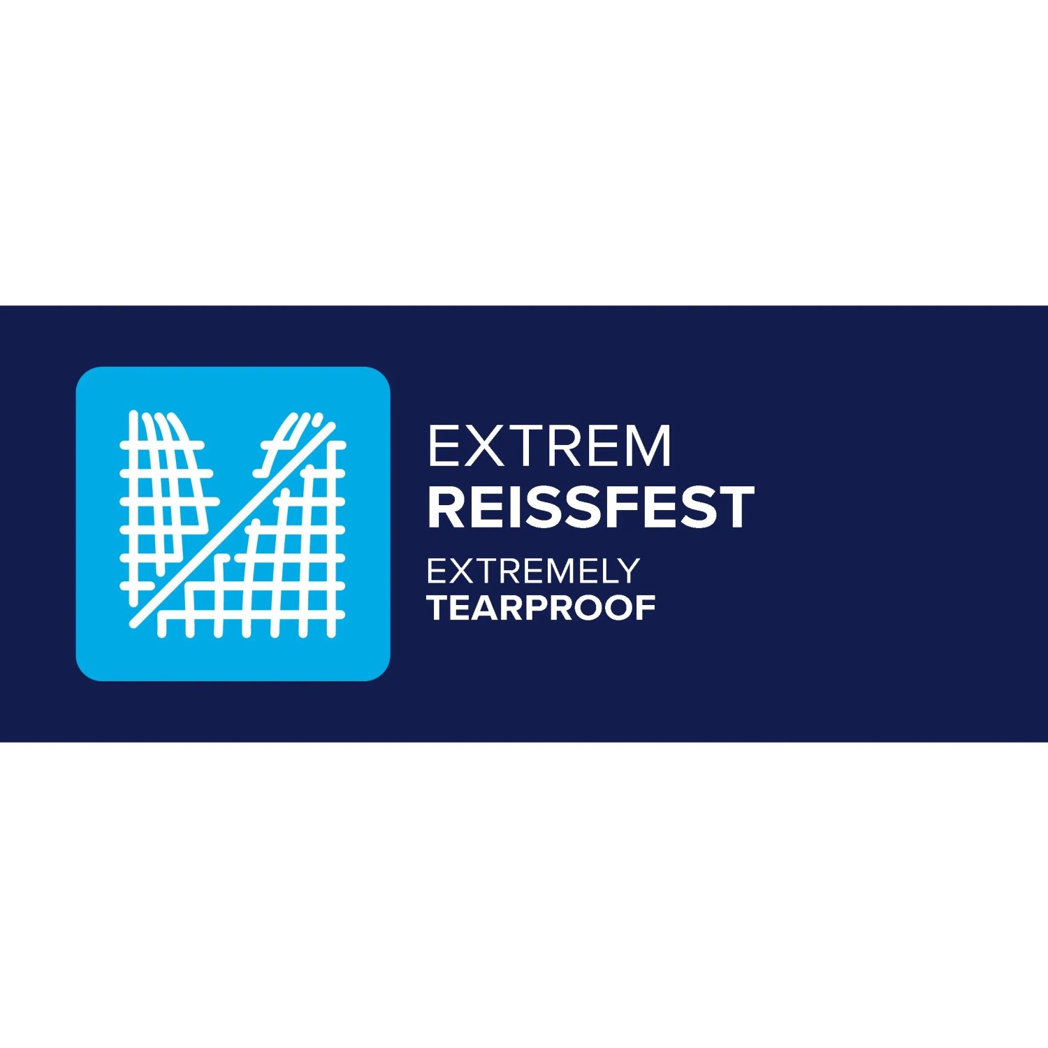 Symbol für extreme Reißfestigkeit des tesa Insect Stop Aluminium Gitters. Robustes Insektenschutznetz, widerstandsfähig gegen Risse.