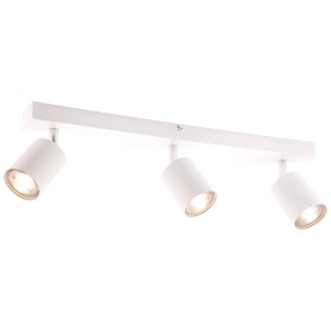 Weißer, 3-flammiger LED-Deckenstrahler Taio von Brilliant, 52,5 cm breit.