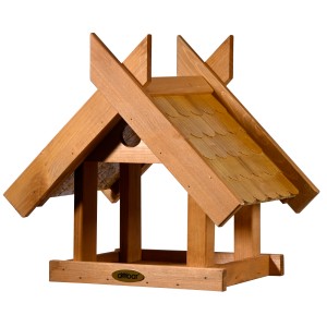 Dobar Vogelfutterhaus Blätterfall aus Holz für Ständermontage.