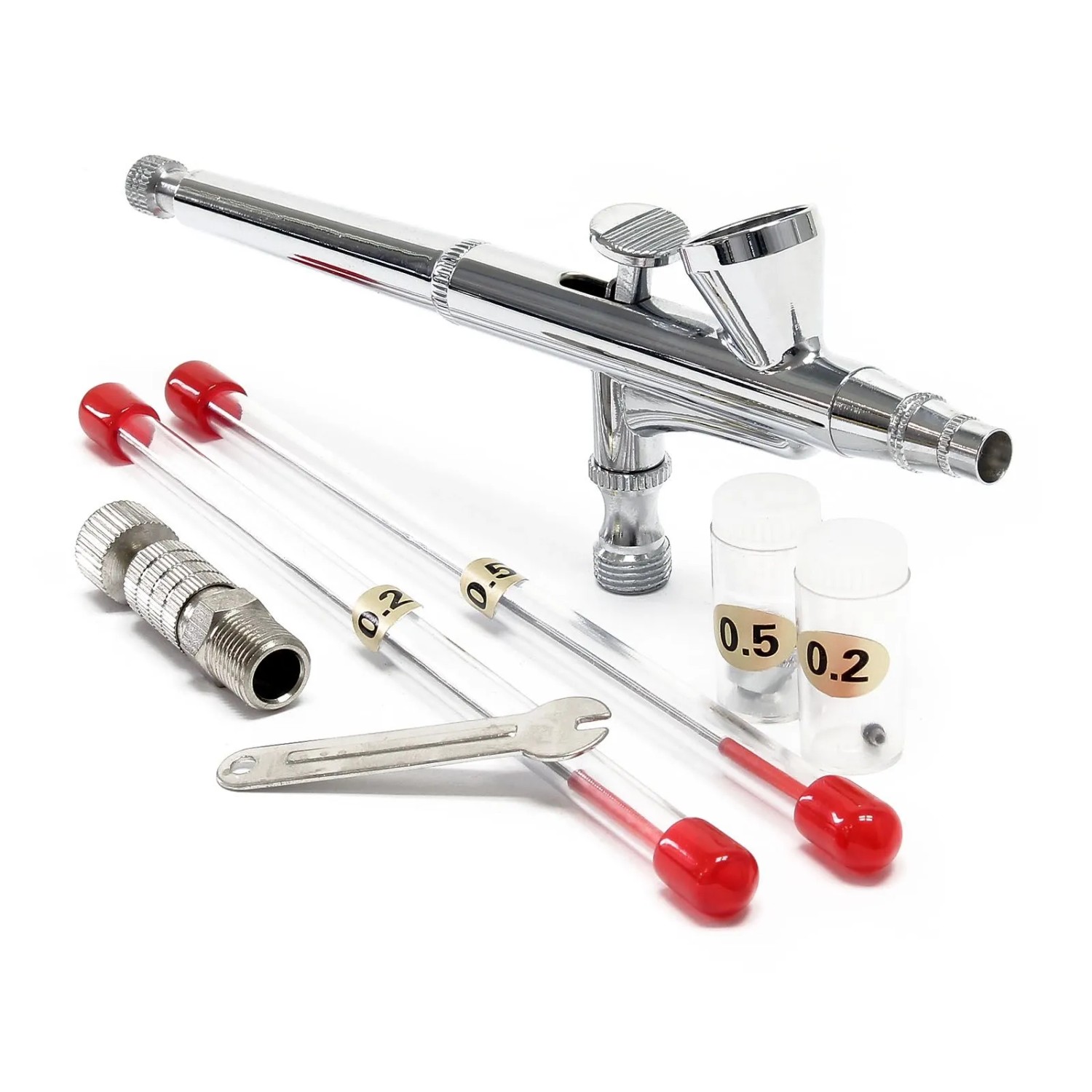 Wiltec Airbrush Pistole Typ 136T Double Action Spritzpistole Druckluft 02-05Mm