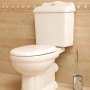 Kerra Retro Stand WC Toilette aus weißer Keramik mit Softclosing Sitz und niedrigem Spülkasten, Vintage Design.