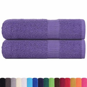 vidaXL Duschtücher 2 Stk Lila 70x140 cm 360 g/m² 100% Baumwolle 136881