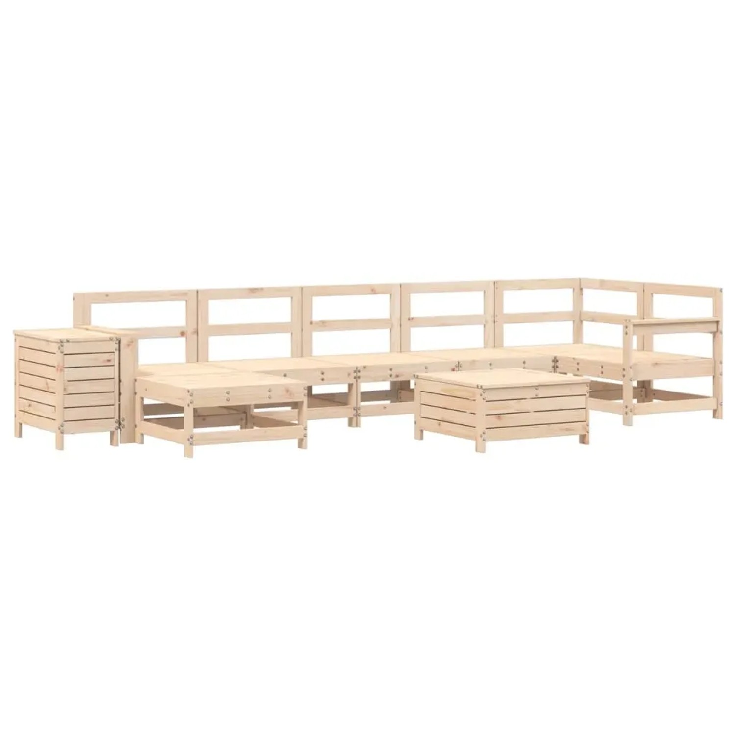 vidaXL 9-Tlg Garten-Sofagarnitur Massivholz Kiefer 3250656 günstig online kaufen