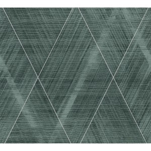 A.S. Création Vliestapete mit Rautenmuster in Grün und Schwarz.