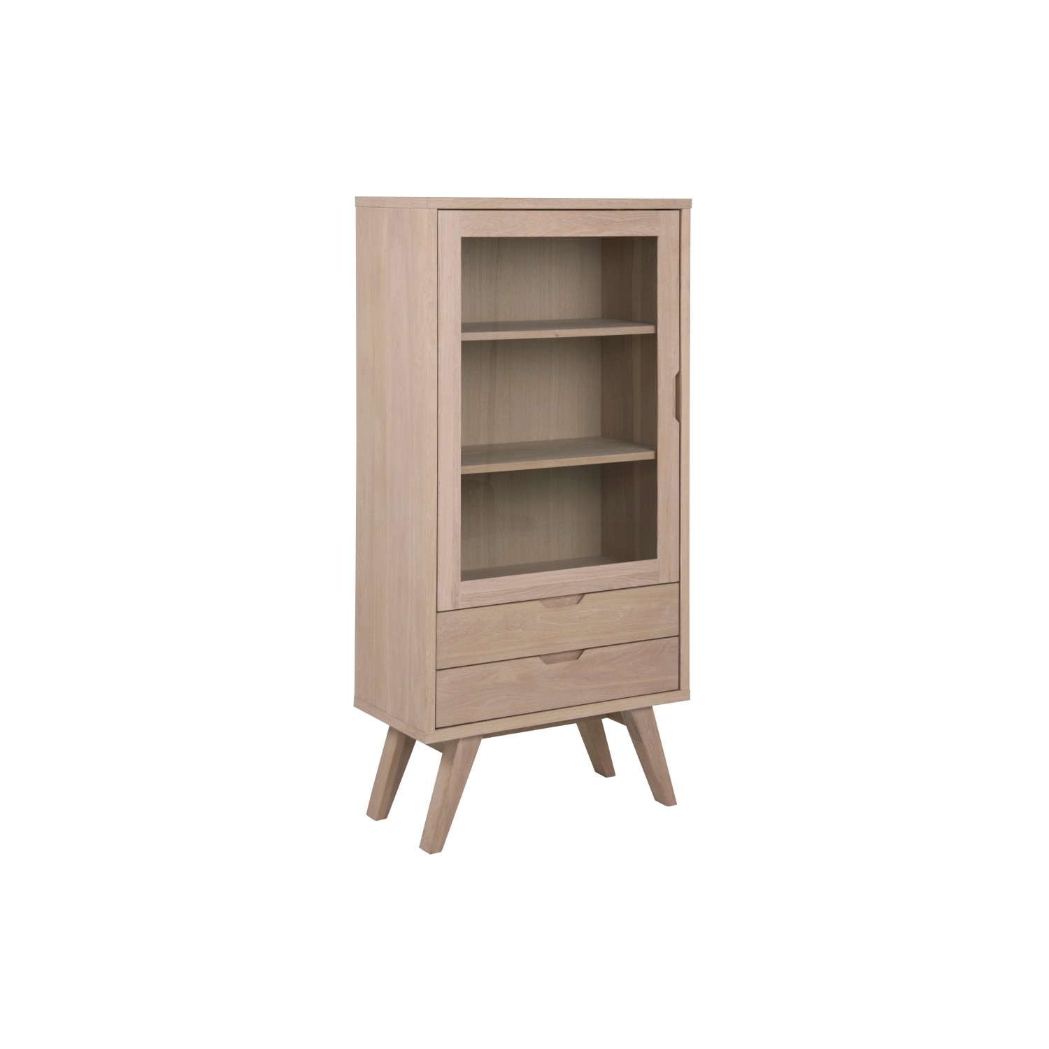 ebuy24 Align Vitrinenschrank Höhe 145 cm 1 Glastür 2 Schubladen Eiche günstig online kaufen
