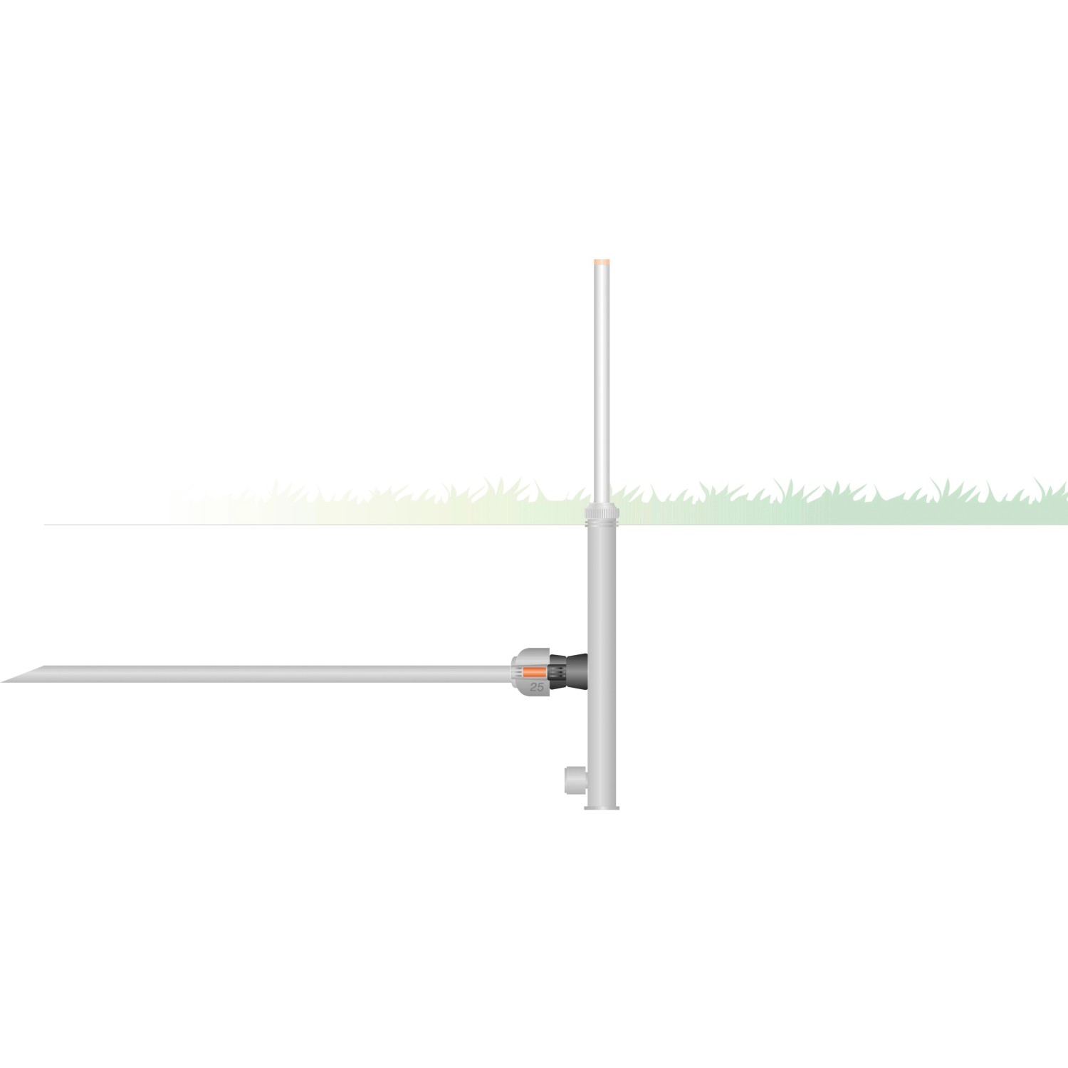Gardena Verbinder 25 mm x 19 mm für Sprinkler-Systeme. Rohranschluss mit selbstdichtender Gewindeverbindung.