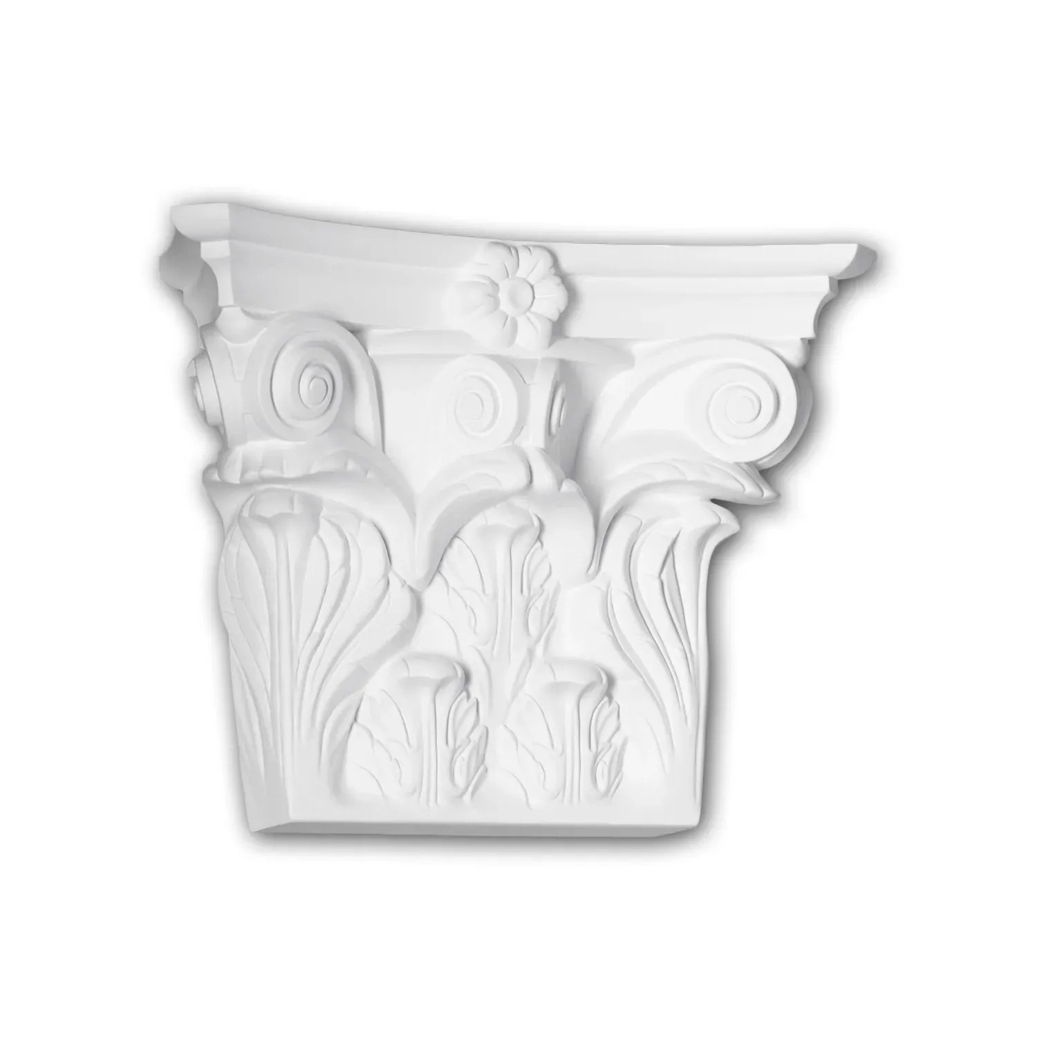 PROFHOME 421301 Pilaster Kapitell Fassaden Element Pilaster Außenstuck, 41,8 cm x 15,1 cm x 31,8 cm Weiß