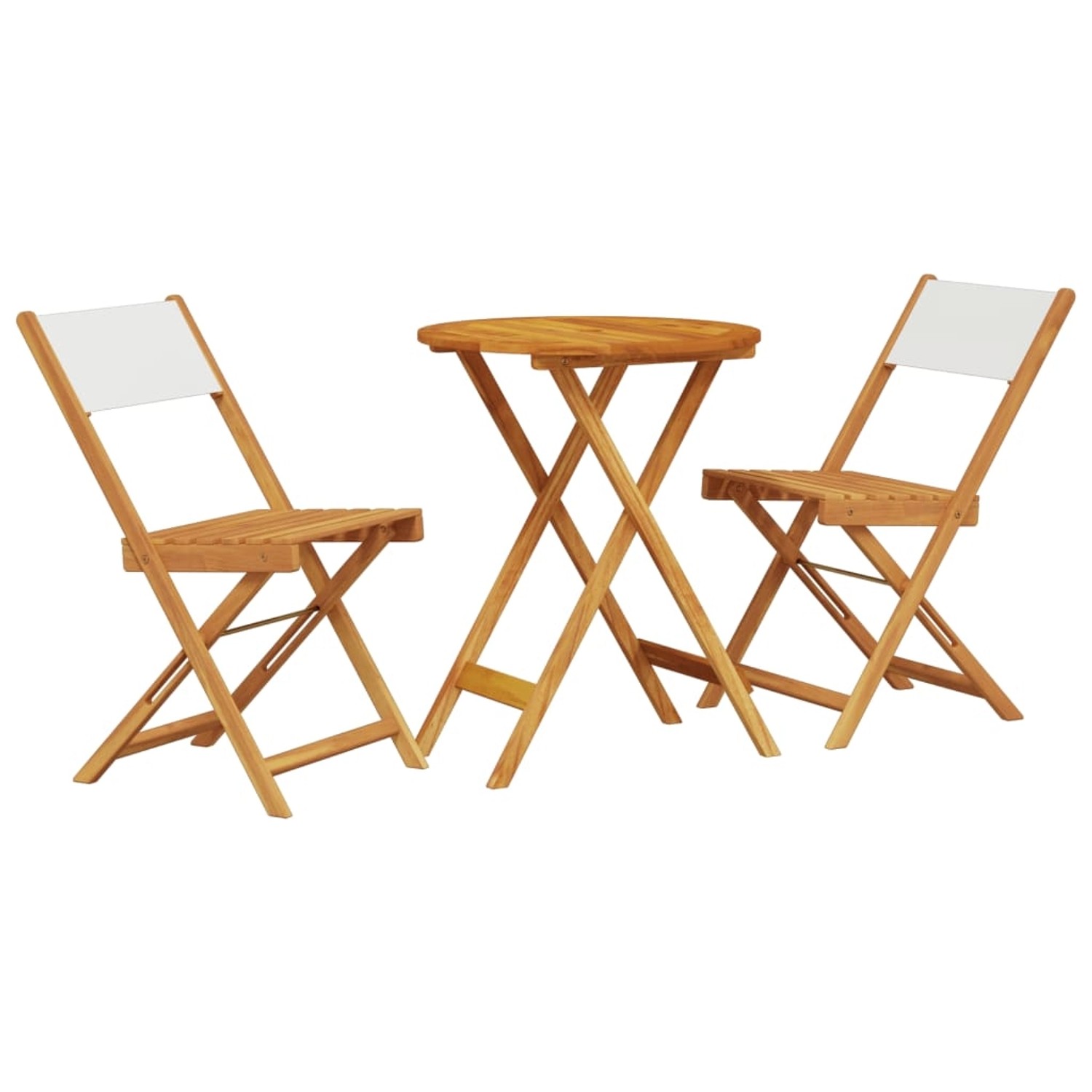 Thumbnail - vidaXL 3-tlg Bistro-Set CremeWeiß Stoff und Massivholz Modell 2