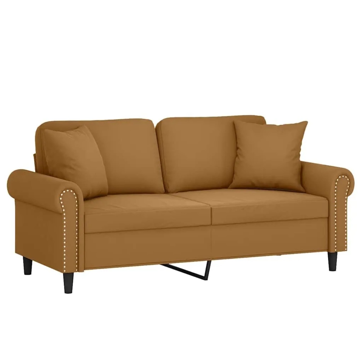 vidaXL 2-Sitzer-Sofa mit Zierkissen Braun 140 cm Samt 3200952 günstig online kaufen