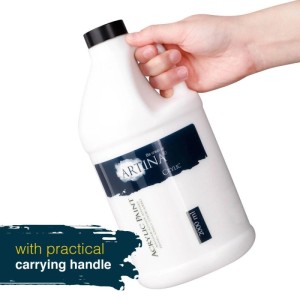 Artina Crylic Acrylfarbe Titanweiß, 2000ml Flasche mit Tragegriff.