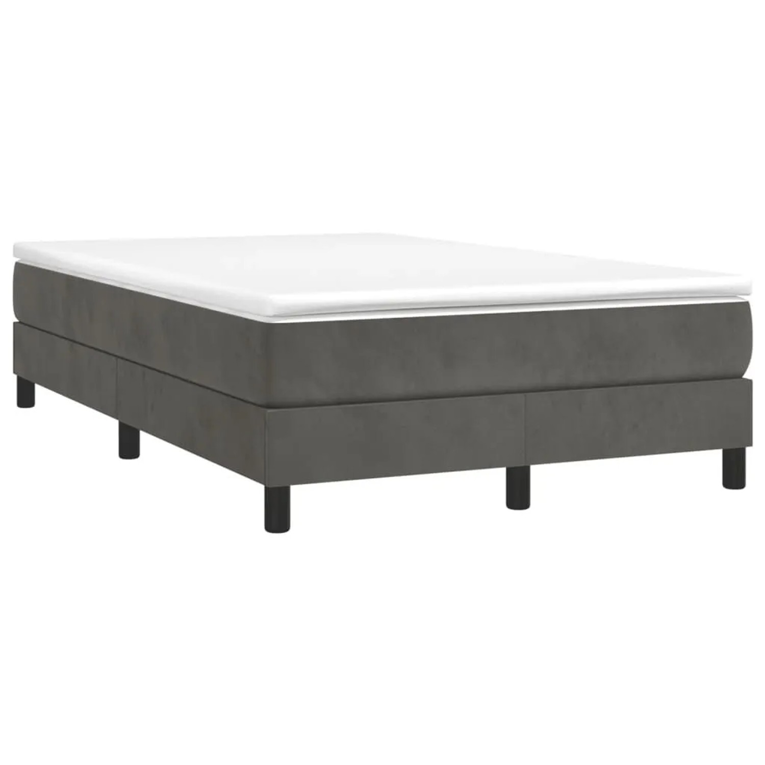 vidaXL Boxspringbett mit Matratze Dunkelgrau 120x190 cm Samt 3269678 günstig online kaufen