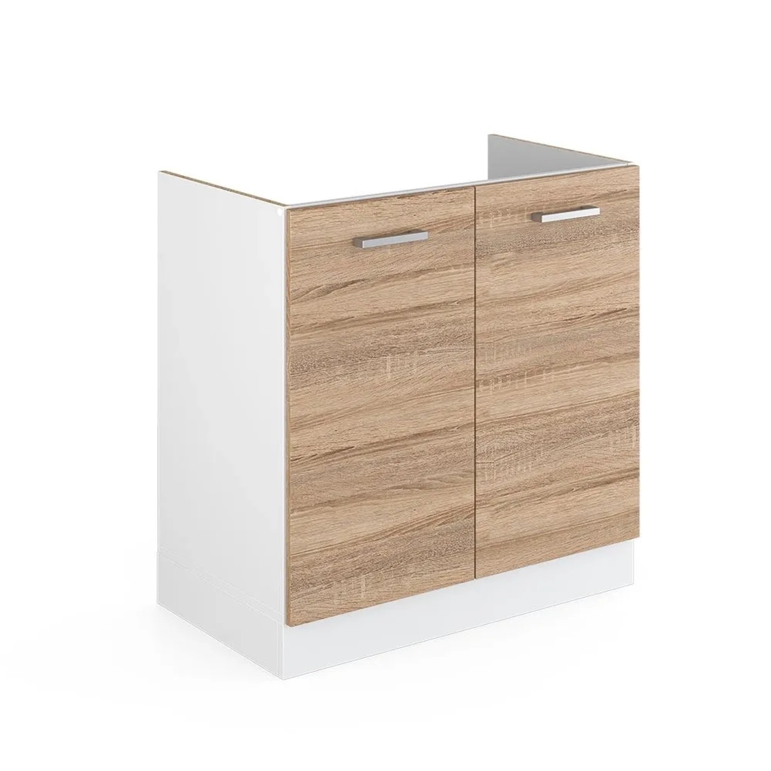 Vicco Spülenunterschrank R-Line Küchenunterschrank für die Spüle Sonoma Weiß 80 cm ohne Arbeitsplatte
