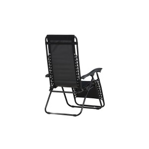 Schwarzer Vulcano Liegestuhl von ebuy24, verstellbar und ohne Kissen.