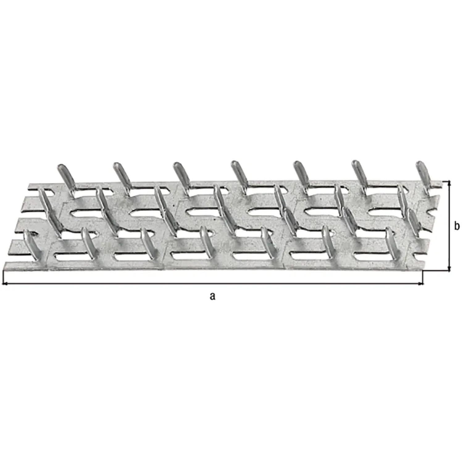 Nagelplatte, 102x25 mm, Sendzimirverzinkt, zum Einschlagen für Holzverbindungen.