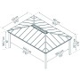 Technische Zeichnung: Palram Canopia Carport Colorado, 612x426 cm, Maße und Details.