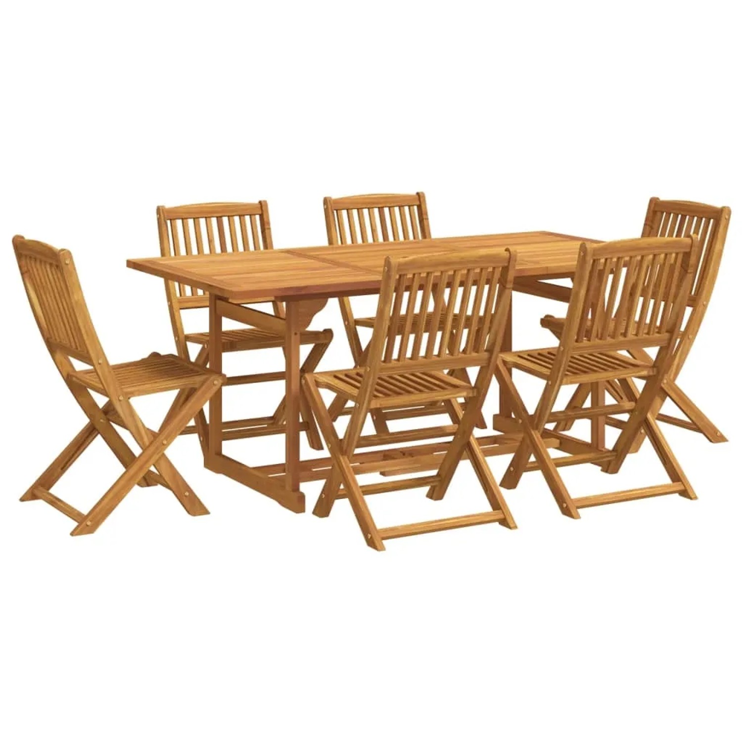 vidaXL 7-Tlg Garten-Essgruppe 180x90x75 cm Massivholz Akazie 3321530