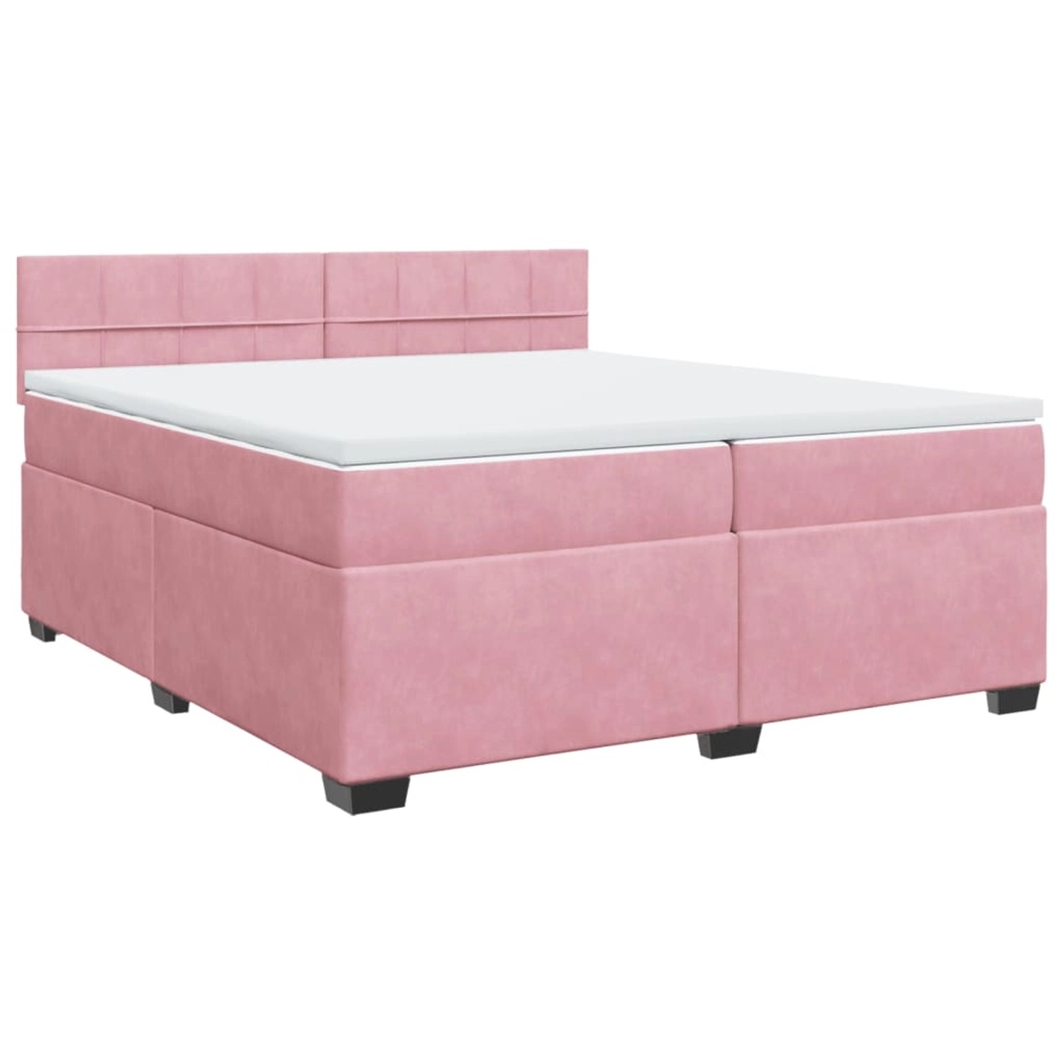 vidaXL Boxspringbett mit Matratze Rosa 200x200 cm Samt2103222 günstig online kaufen