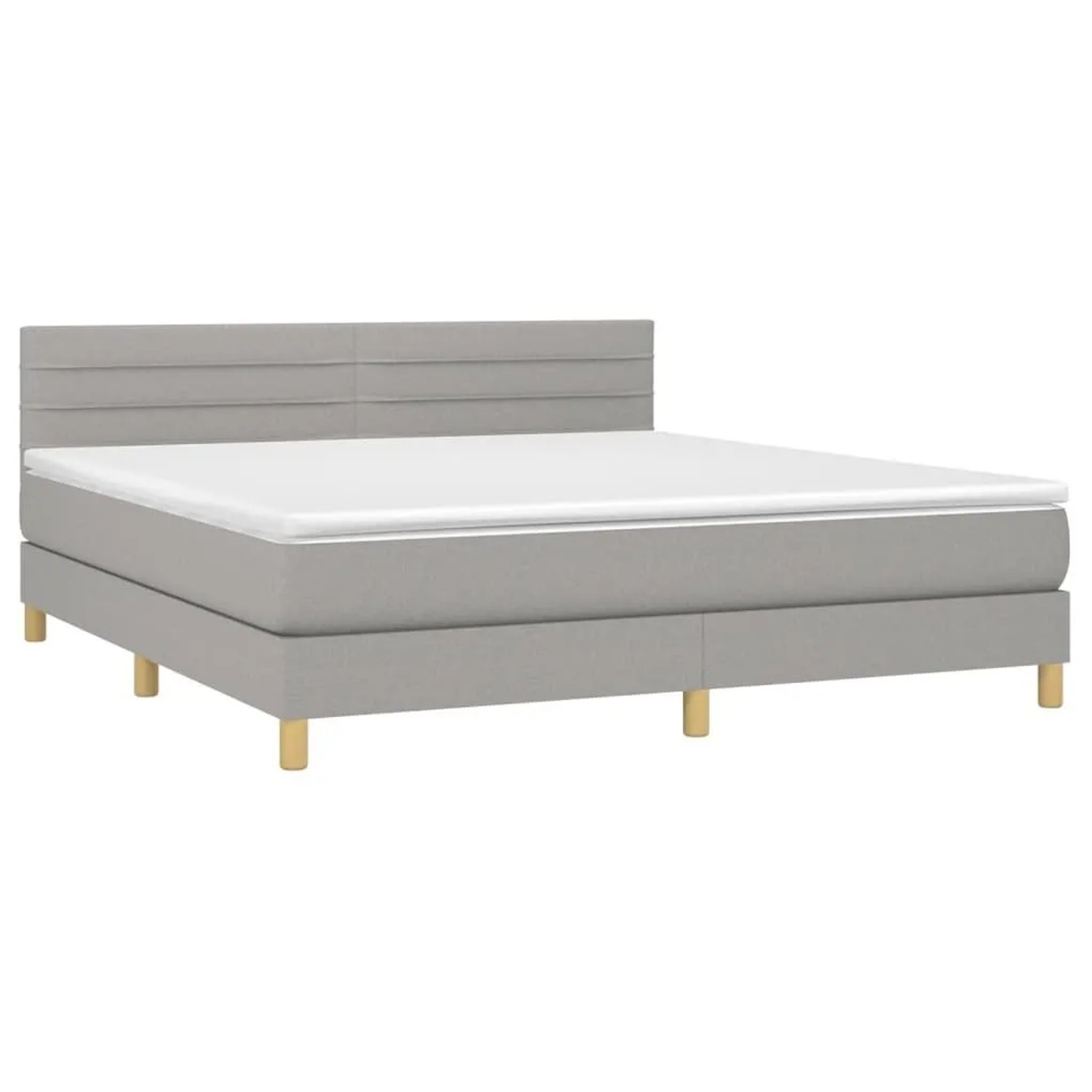 vidaXL Boxspringbett mit Matratze & LED Hellgrau 160x200 cm Stoff 3133805 günstig online kaufen