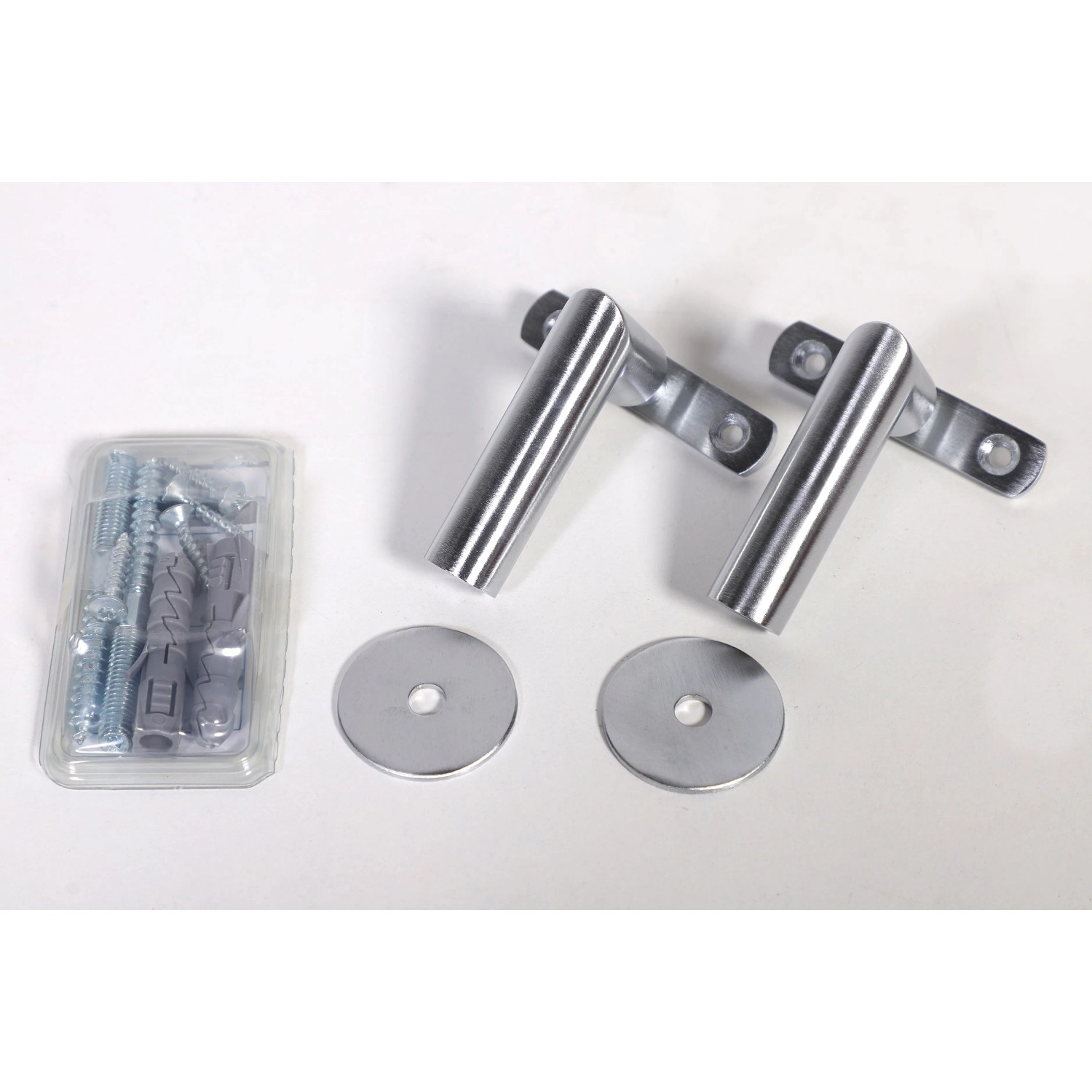 Handlaufkonsole, matt chrom, L-Form, 2er Set, Zubehör für Treppengeländer, inkl. Montagematerial.