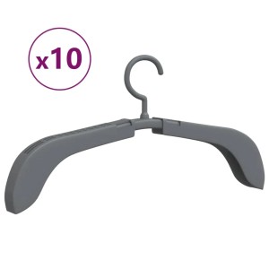 vidaXL Ausziehbare Kleiderbügel 10 Stk Grau 3102981