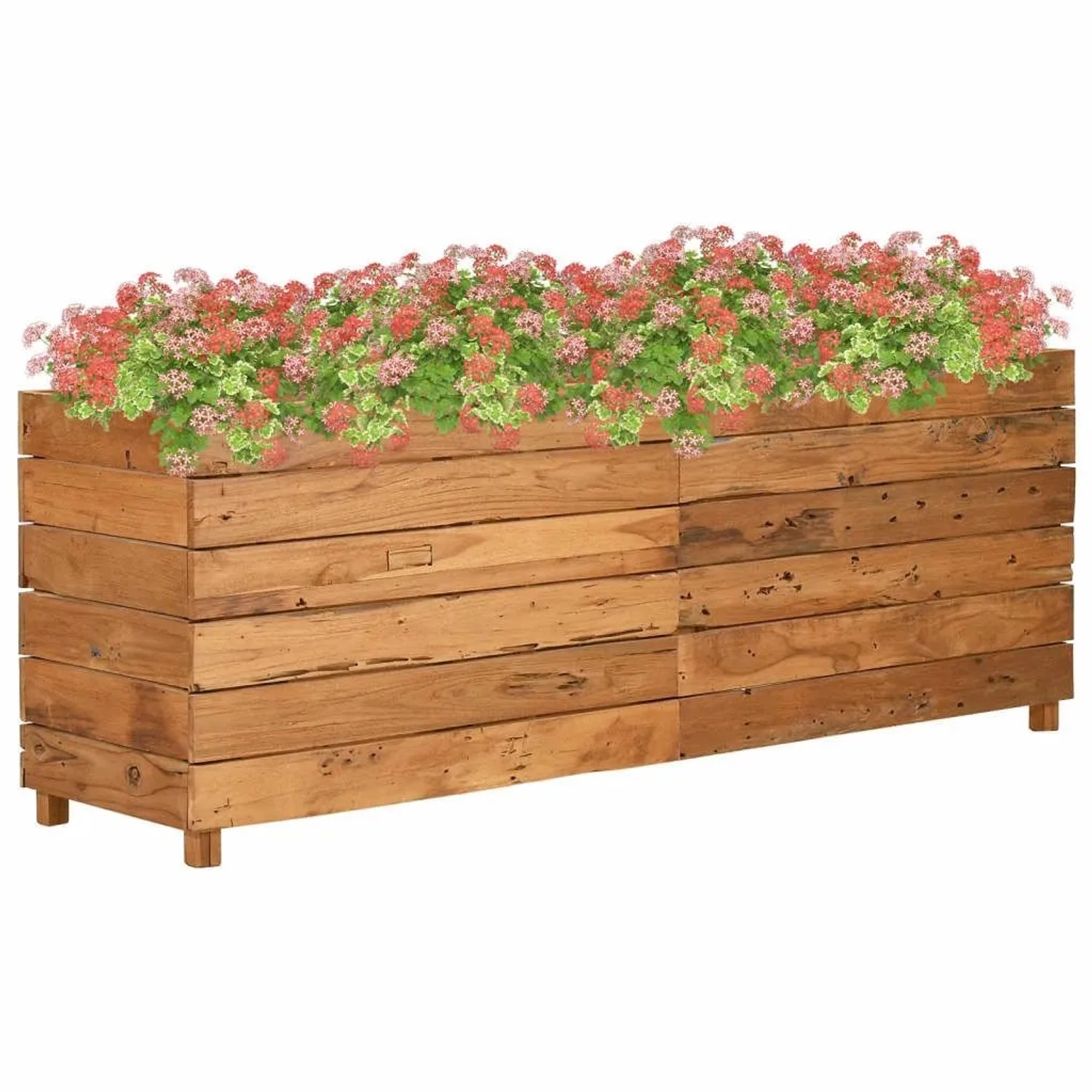 vidaXL Hochbeet 150x40x55 cm Teak Altholz und Stahl 47426