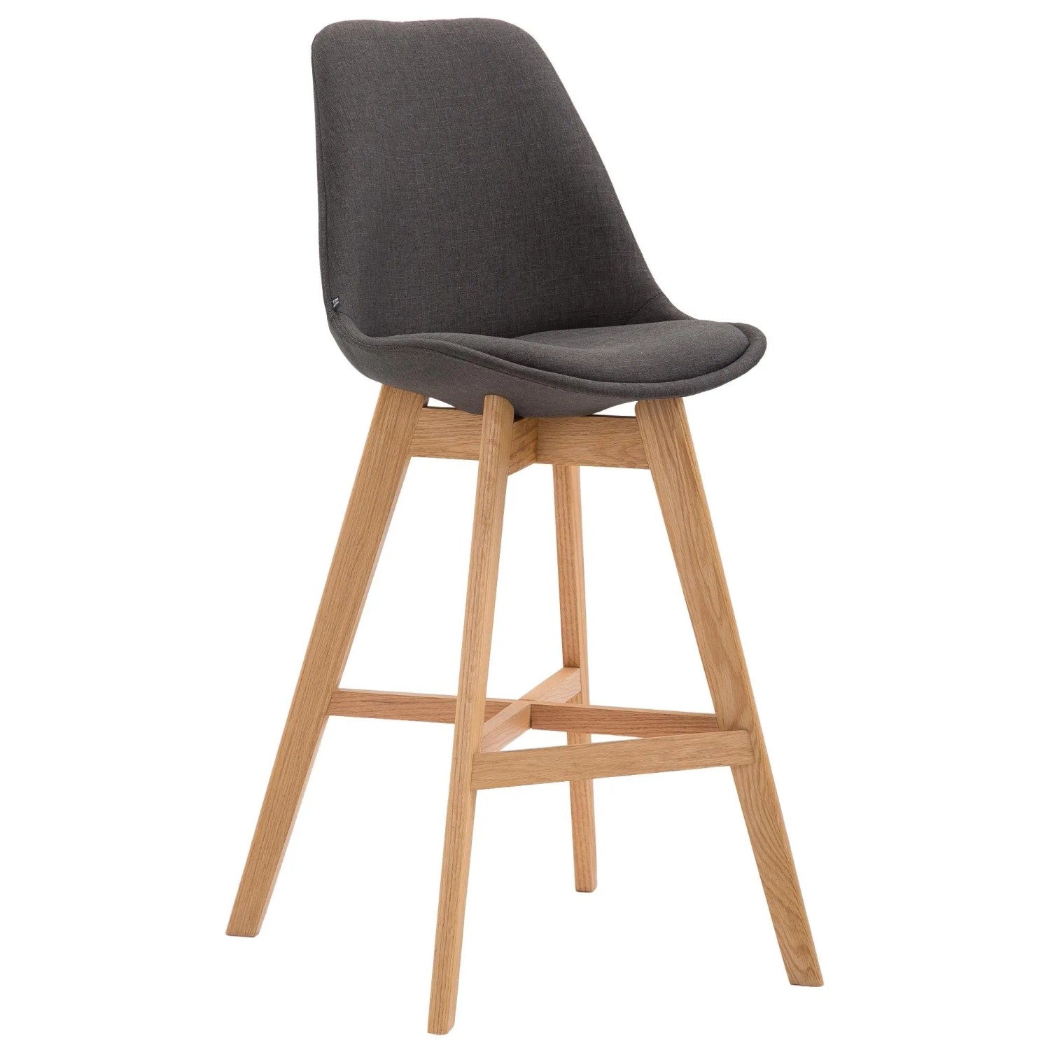 DELUKE Barhocker DUMIR Stoff Dunkelgrau 48x56x112cm Barstuhl Mit Lehne Tresenhocker Tresenstuhl