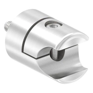 FeNau Halter Edelstahl V2A Für Klemmprofil Ø 18 mm Gerade Geschliffen Korn 240