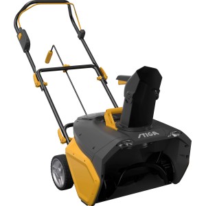 Stiga Akku-Schneefräse ST 700e mit Akku und Ladegerät, gelb/schwarz.