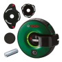 Bosch Atino Linienlaser mit Zubehör: Pinplatte, Pins, Gelpad und Batterie. Selbsthaftendes Messwerkzeug für präzises Ausrichten.