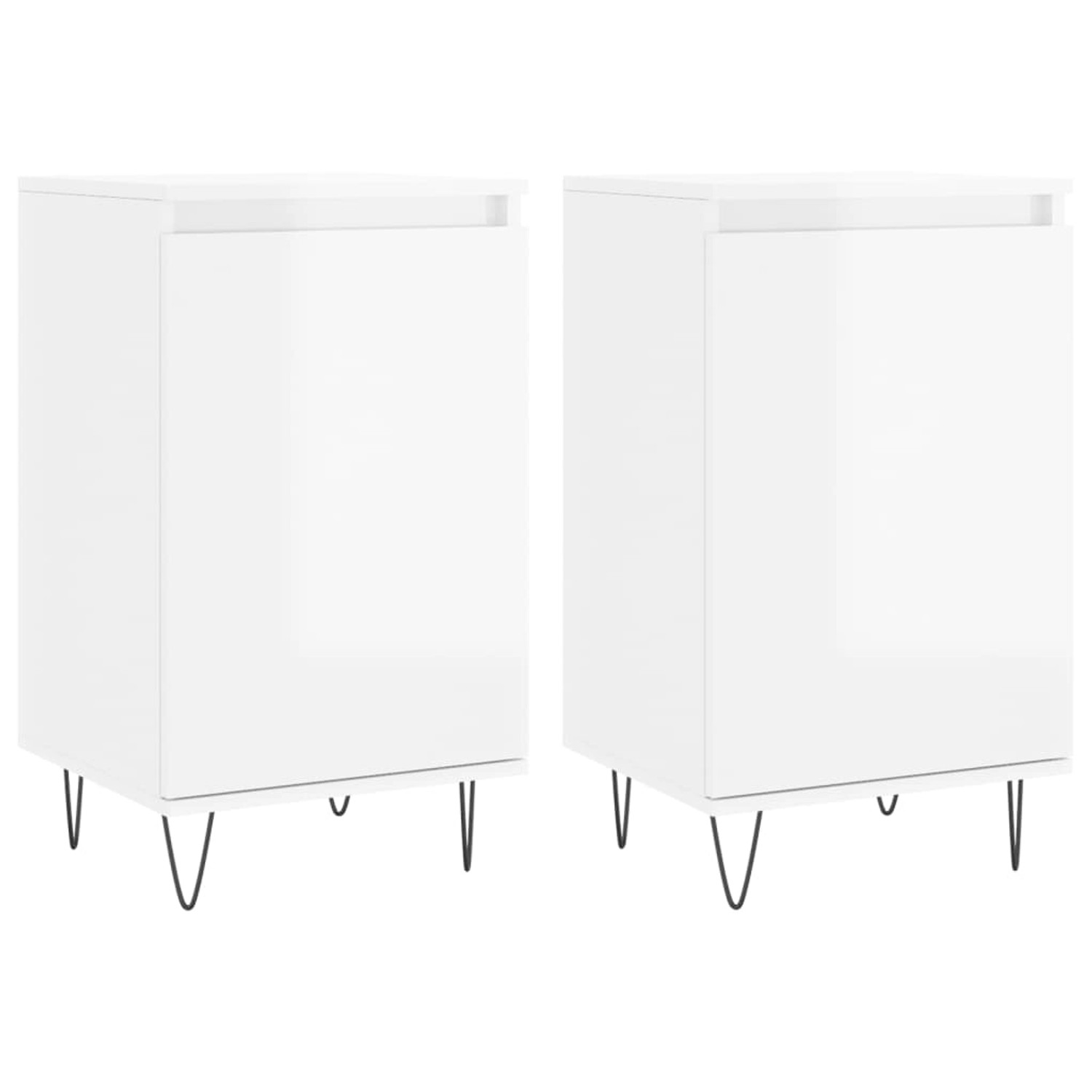 vidaXL Sideboards 2 Stk Hochglanz-Weiß 40x35x70 cm Holzwerkstoff 831057 günstig online kaufen