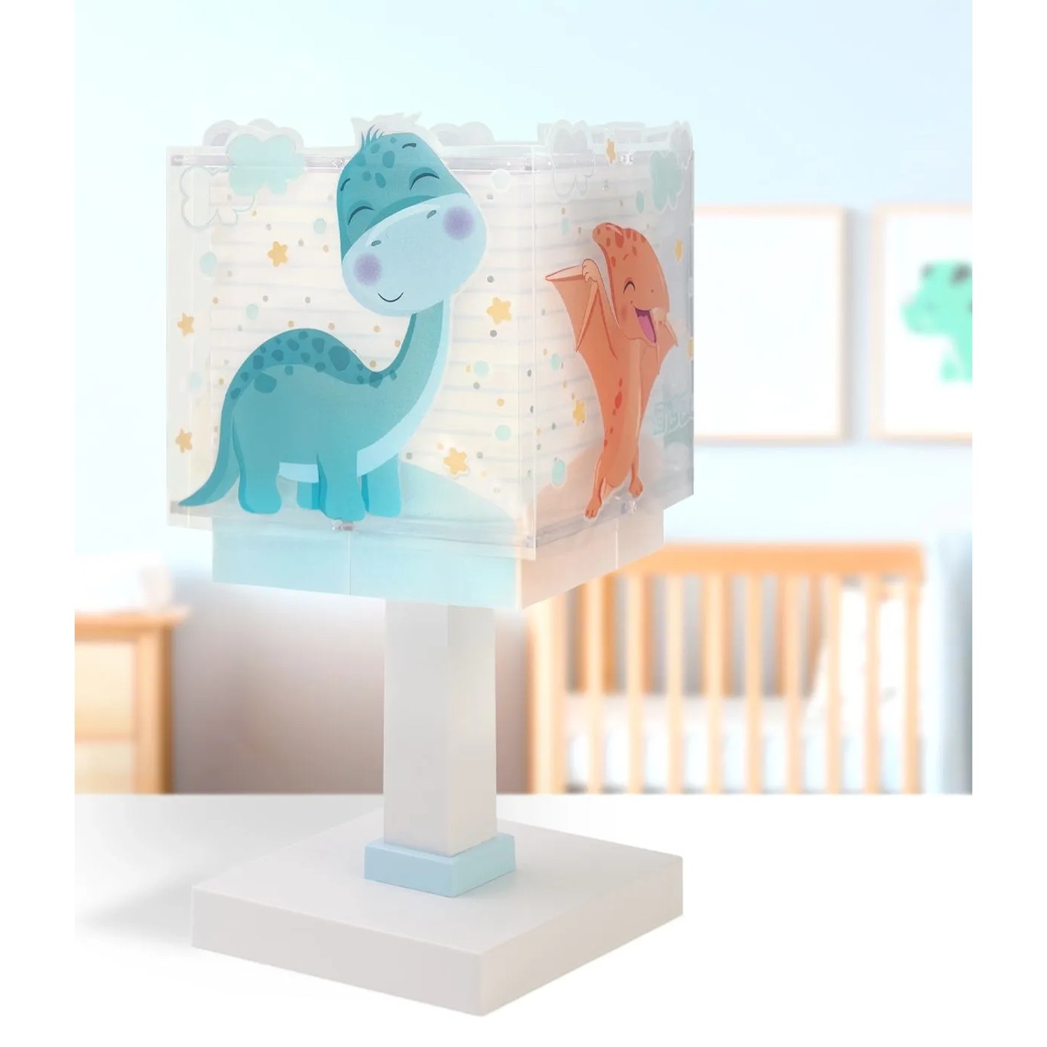 Dalber Tischlampe mit LED-Nachtlicht, Dinos-Design für Kinderzimmer.