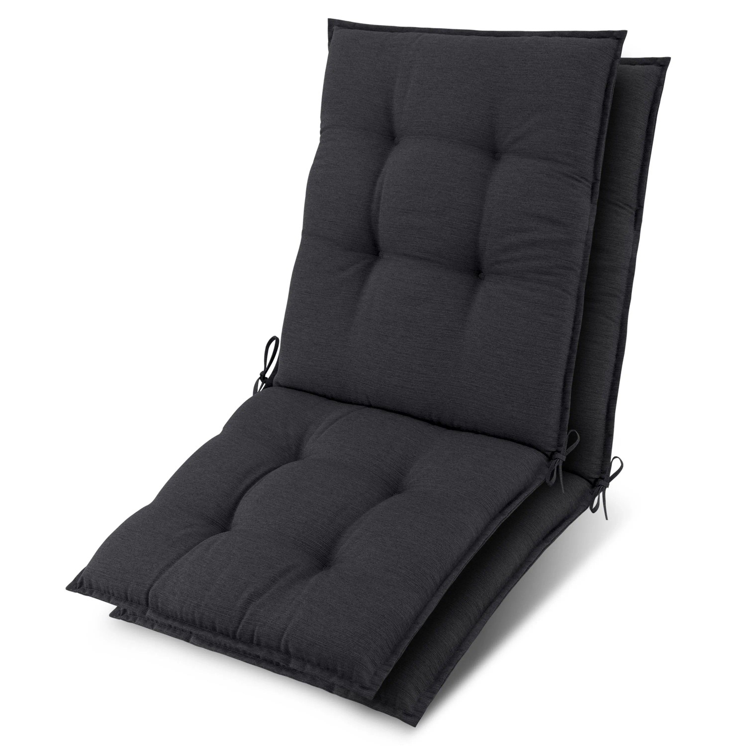 Beautissu 2x Niederlehner Auflage Sun-NL 100x50x8cm Anthrazit