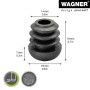 Schwarzer Wagner Gleiter EH 0050 für Stahlrohrmöbel, Ø 1,6 cm, 4er-Set.