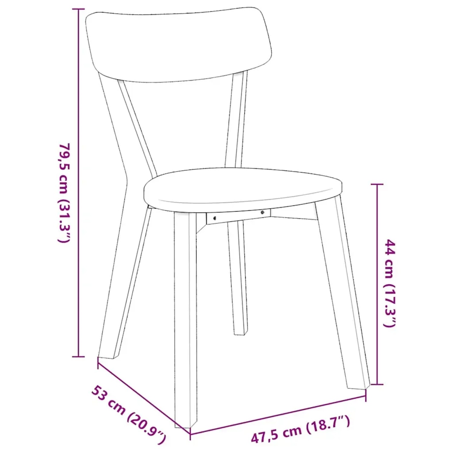 vidaXL Esszimmerstühle 2 Stk Weiß Massivholz Gummibaum 4102433_9