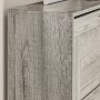 Detailaufnahme: Grauer SoBuy Schuhkipper FSR137-HG mit 2 Klappen und Holzoptik.