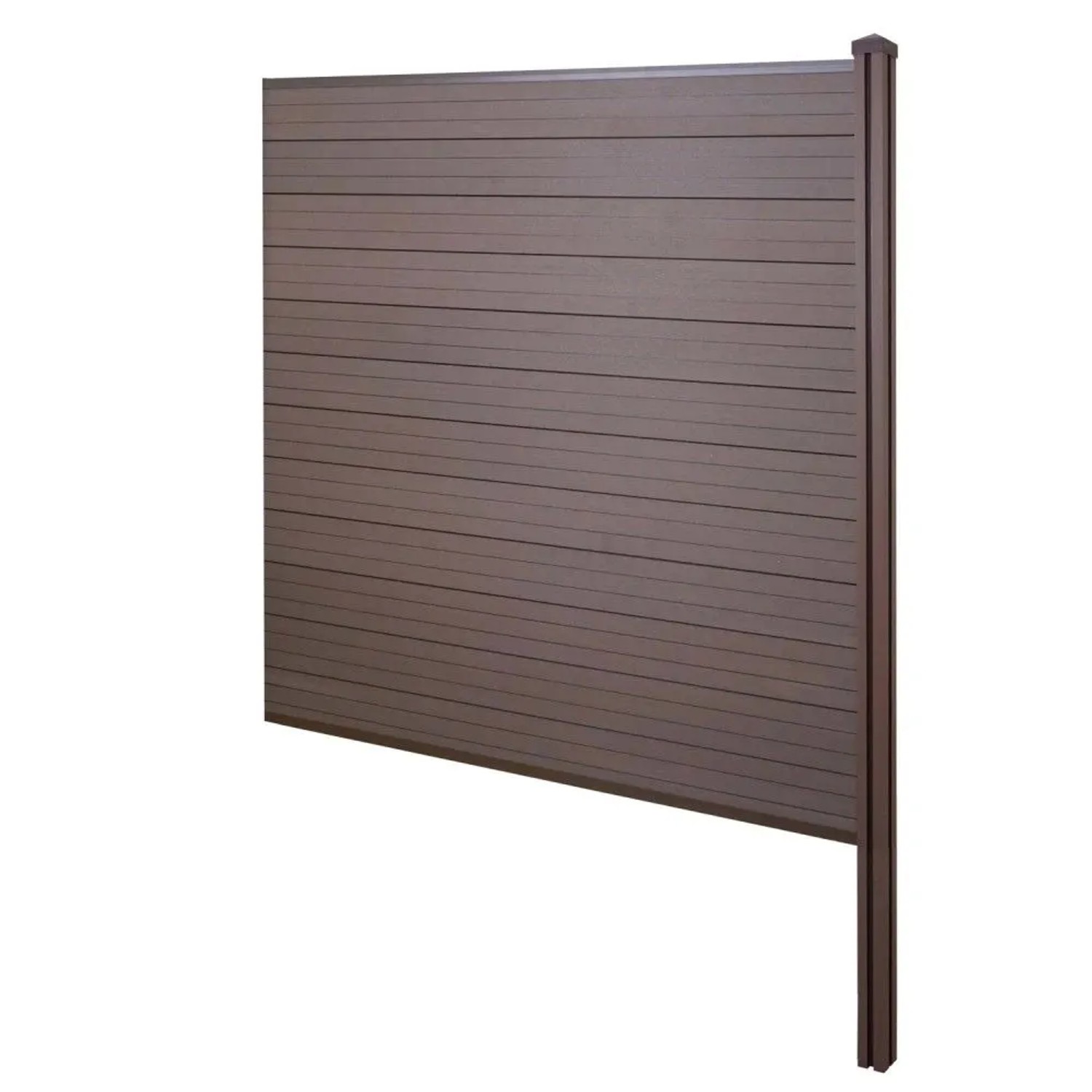 MCW WPC-Sichtschutz Savoie Windschutz Zaun WPC-Pfosten Zum Einbetonieren - Erweiterungselement 188cm Braun