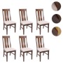 6er-Set Polsterstühle: Esszimmerstühle M58 mit dunklem Holzgestell und creme-farbenem Sitzbezug.