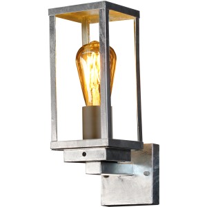 Eco-Light Außenwandleuchte Karo, verzinkt, mit eckigem Design und Dämmerungssensor.