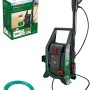 Bosch Akku-Hochdruckreiniger UniversalAquatak 36V-100 mit Zubehör und Verpackung.