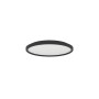 Schwarze LED-Deckenleuchte Testara-E von Eglo, 30 cm Durchmesser, warmweißes Licht.